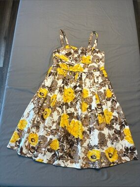 Jessica Howard Yellow and Brown Floral Sundress